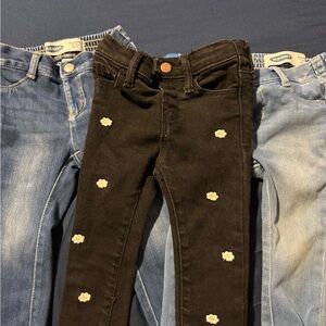 Zara Black Kids Jeans with Floral Accents